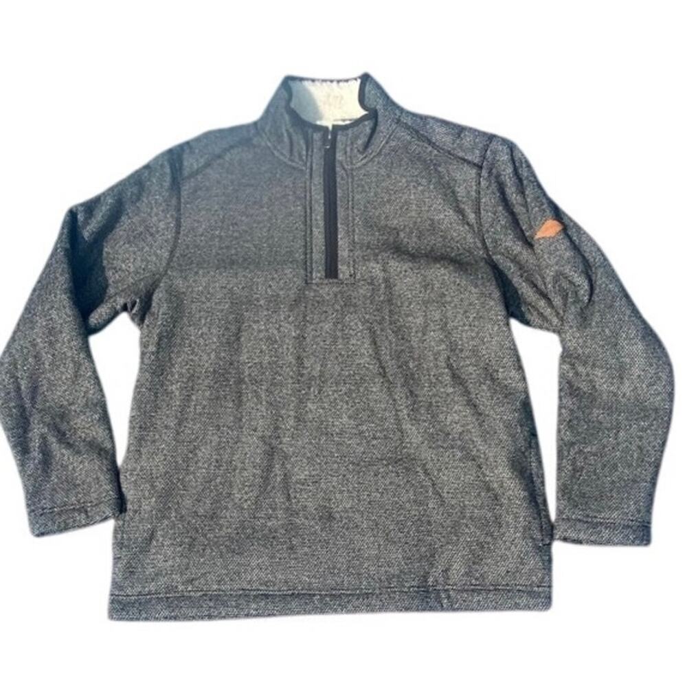 Orvis Classic Collection Men’s L Gray 1/4 Zip Sherpa Lined Pullover Sweater